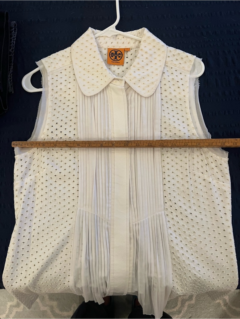 Tory Burch White Sleeveless Blouse - Picture 14 of 14